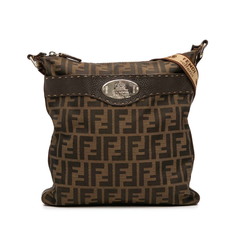 Pre-Loved Fendi Zucca Canvas Selleria Crossbody